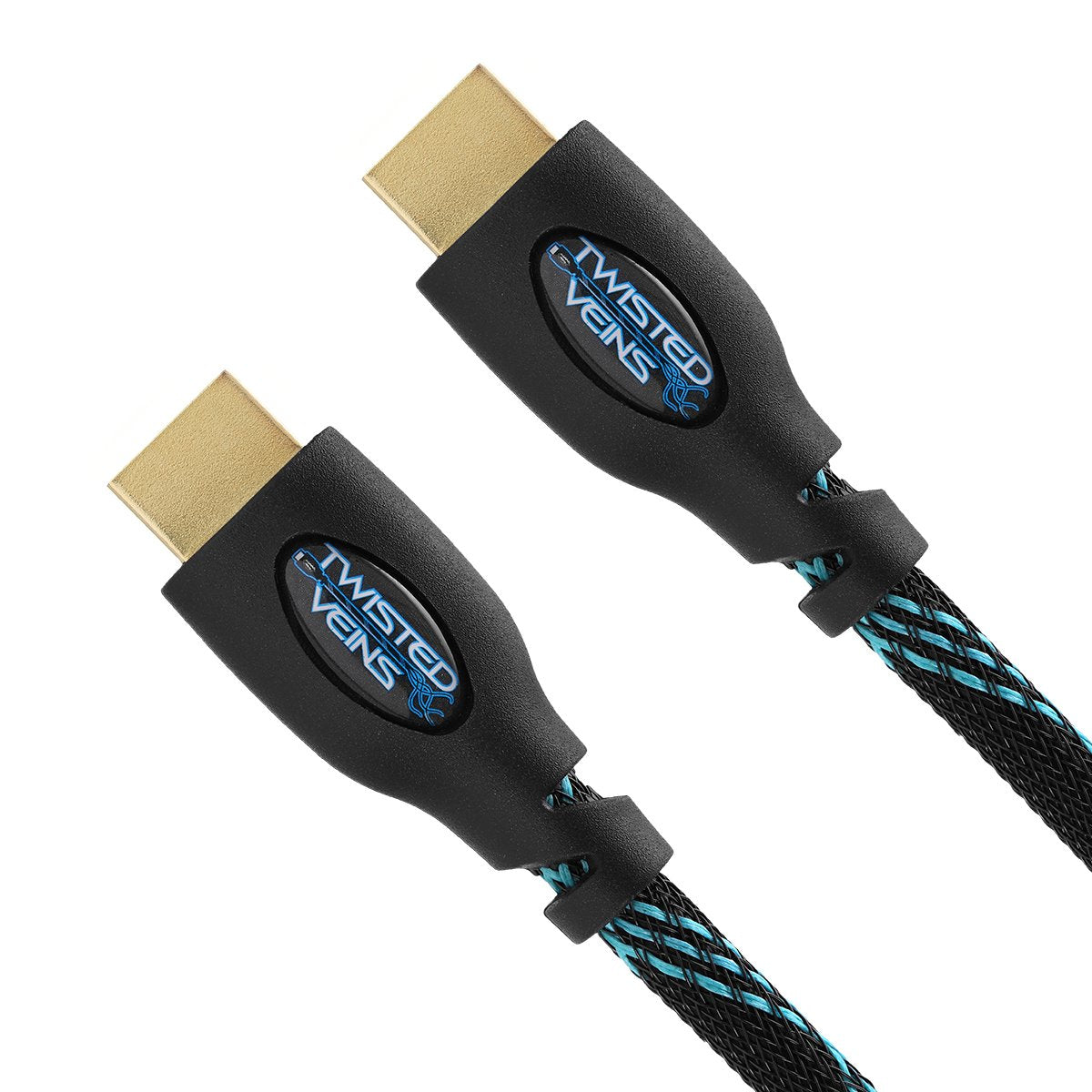 Twisted Veins HDMI Cable 1.5 ft (Actually 1.6ft / 0.5m), 3-Pack, Premium HDMI Braided Cord Type High Speed with Ethernet, Supports HDMI 2.0b 4K 60hz HDR and ARC