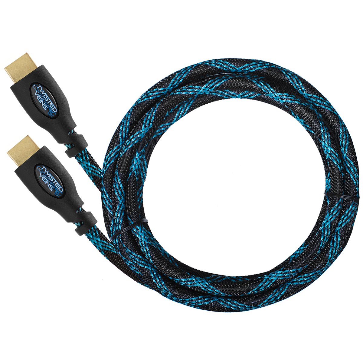 Twisted Veins HDMI Cable 1.5 ft (Actually 1.6ft / 0.5m), 3-Pack, Premium HDMI Braided Cord Type High Speed with Ethernet, Supports HDMI 2.0b 4K 60hz HDR and ARC